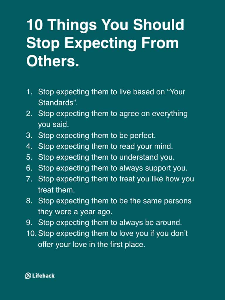 Things You Need to Stop Expecting from Others LifeHack