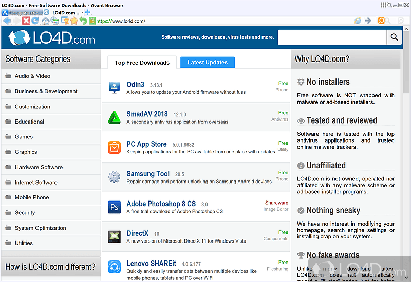 Avant Browser Screenshots