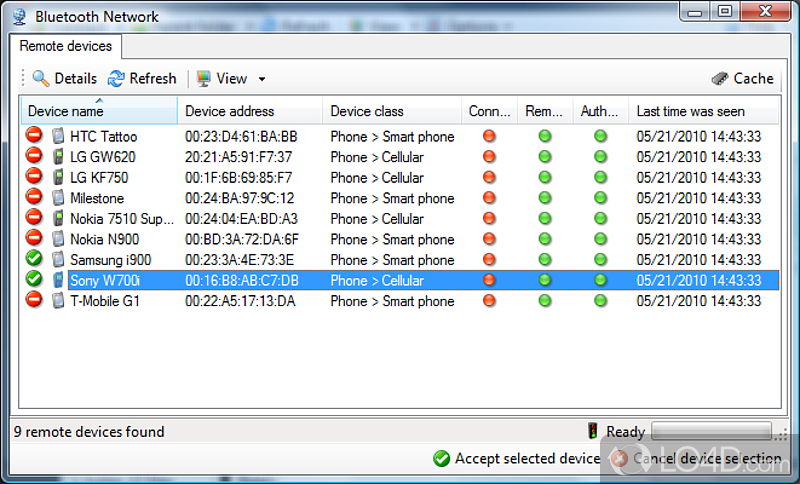 Bluetooth File Transfer (PC) Screenshots