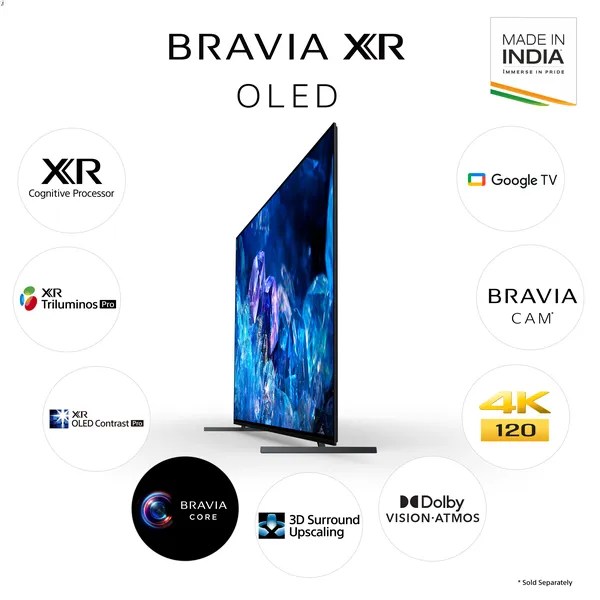 Buy Sony OLED TV 198 cm (77 inches) Bravia XR77A80K Black Online From
