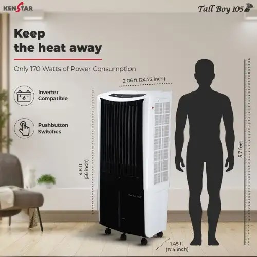 Buy Kenstar Fiber Body Cooler 105 Litres Pads With Remote