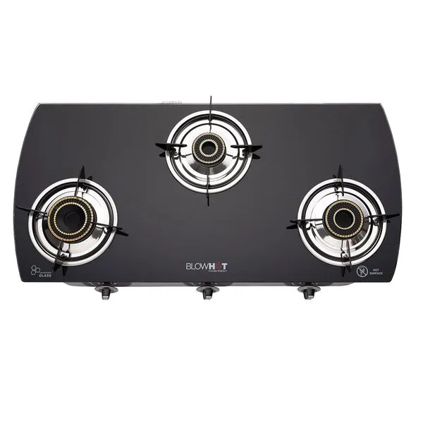Buy Sunflame Gas Stove 3 Burner Glass Top Prime XL BK AI Black Online