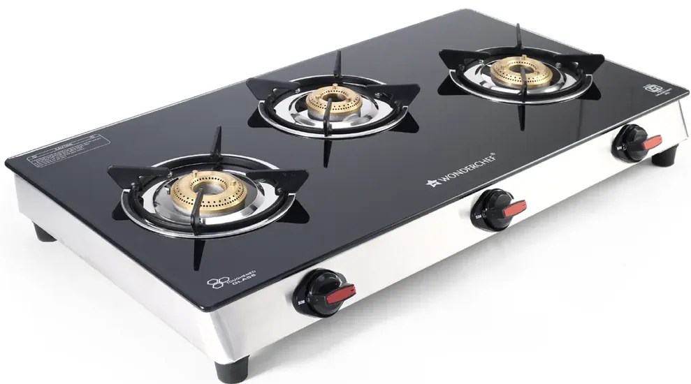 Buy Wonderchef Gas Stove 3 Burner Galaxy Glass Top AI 63154813 Online From Lotus Electronics