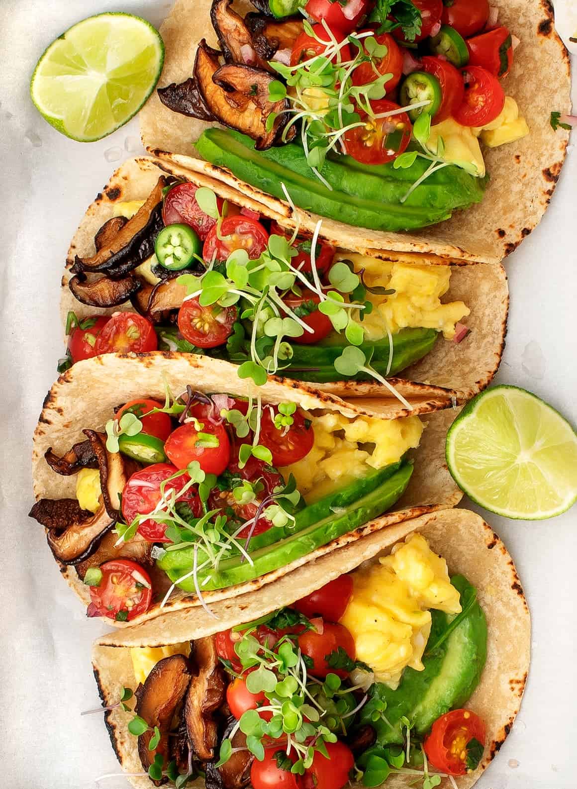 Shiitake "Bacon" & Egg Breakfast Tacos Recipe Love and Lemons