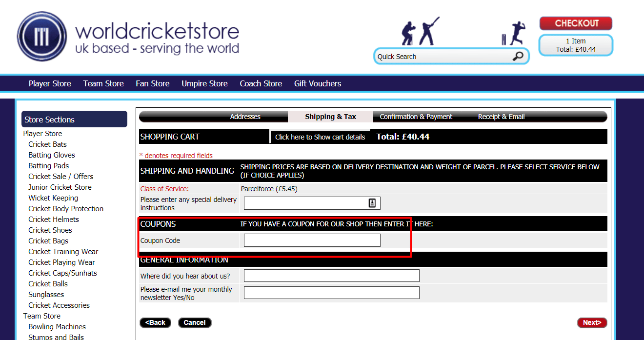 World Cricket Store Discount Code August 2023