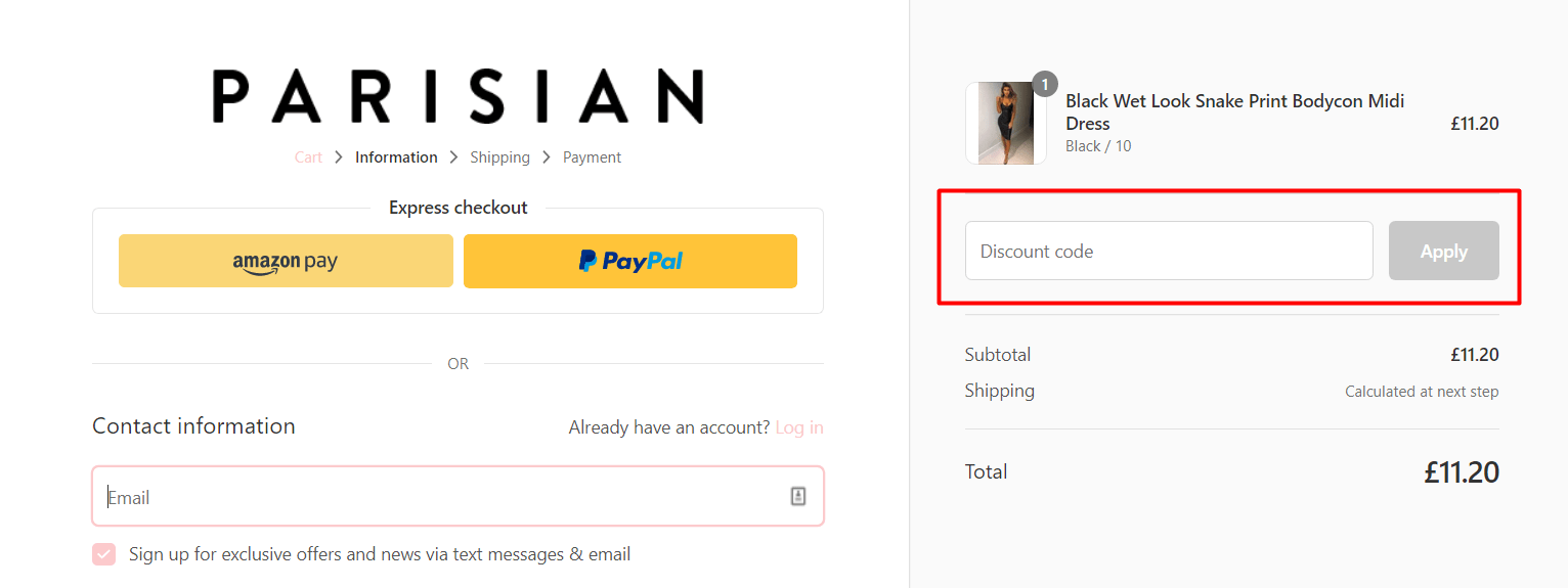 Parisian Fashion Discount Code Ireland May 2024