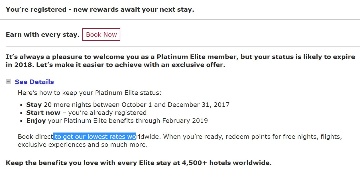 Marriott Rewards Fast Track Offer To Keep Platinum Status Through Consumed Nights October 1
