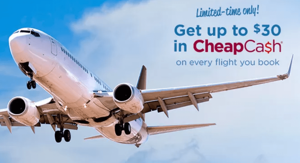 CheapTickets Up To 30 CheapCash Per Flight Booking By November 19