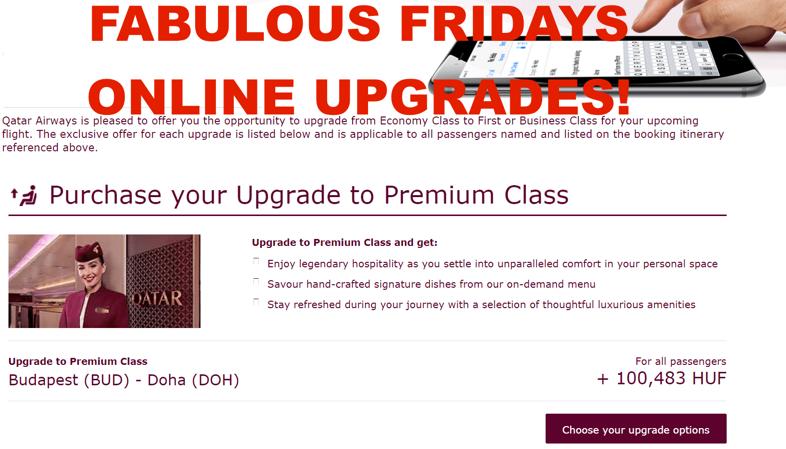 Fabulous Fridays CheckIn Upgrade Offers With Qatar Airways (And Other