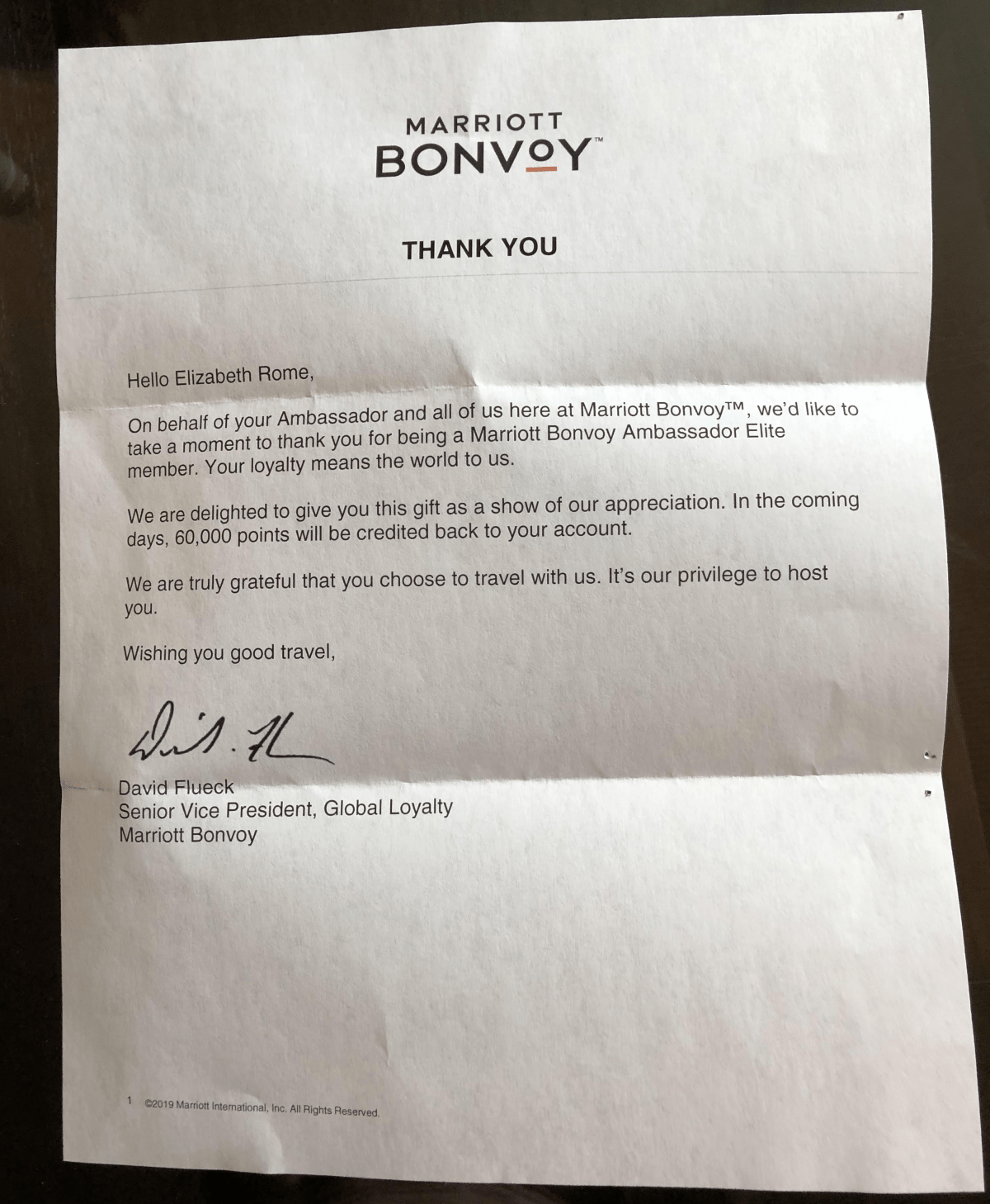 Marriott Bonvoy Surprise & Delight Gift Basket + 60,000 Points