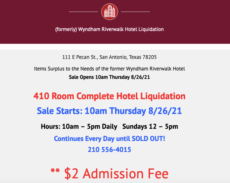 What Does A Hotel Liquidation Sale Look Like? Case Wyndham Riverwalk