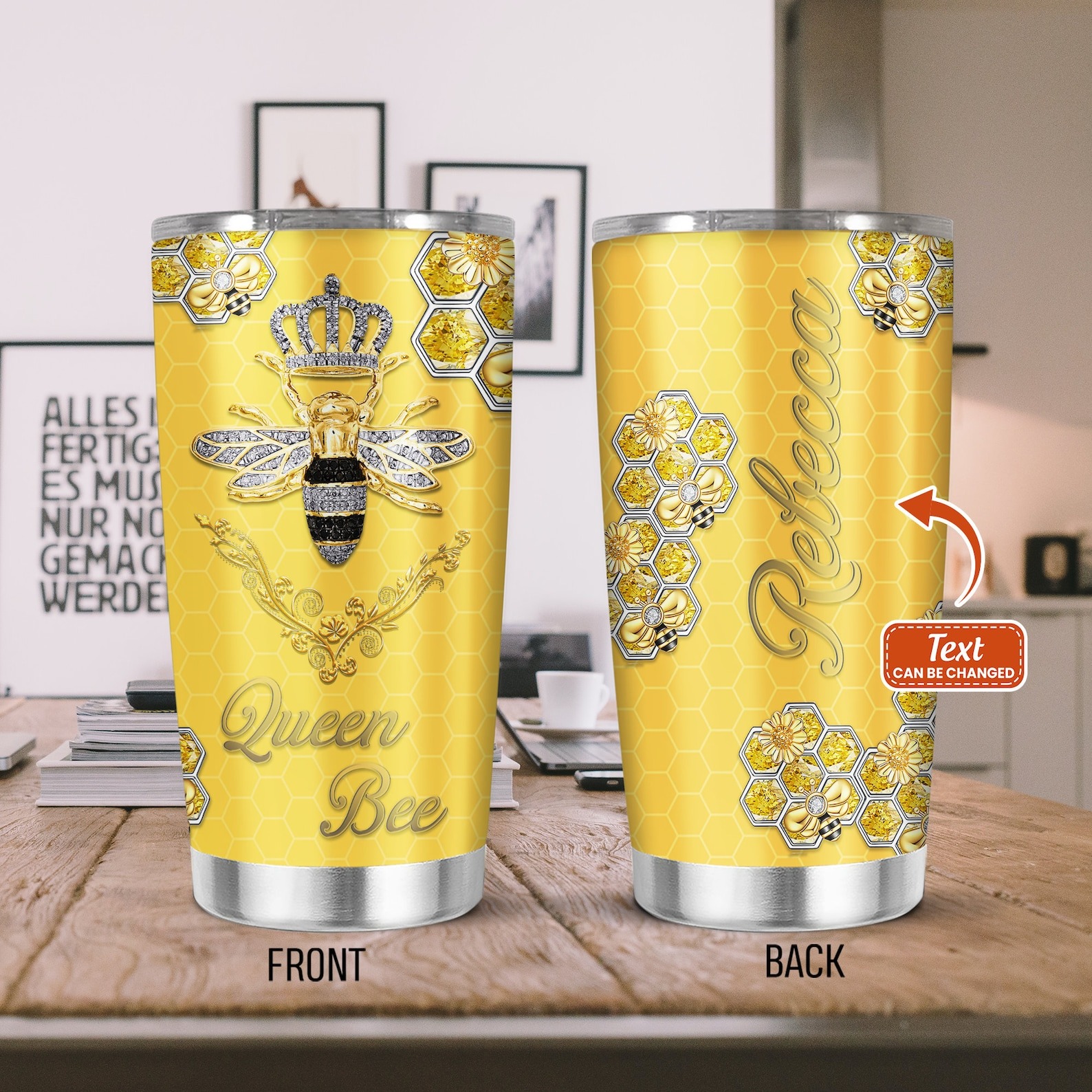 Custom Name Queen Bee Tumbler LuvinGift