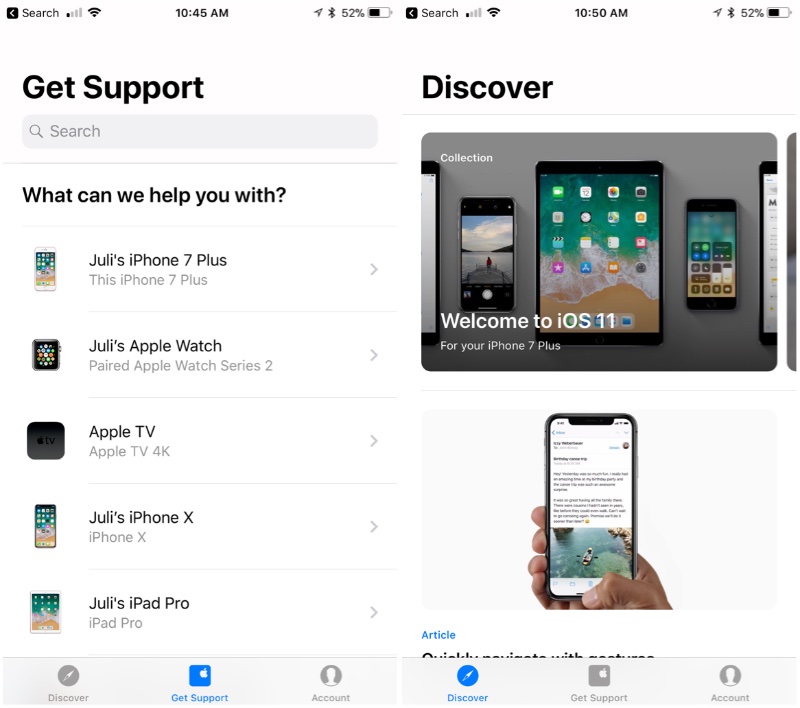 Apple Support App Updated With Redesigned Interface and New Discover