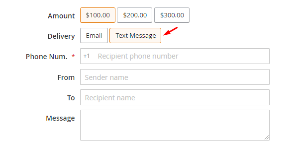 SMS Notification for Gift Card Magento 2 Gift Card Mageplaza