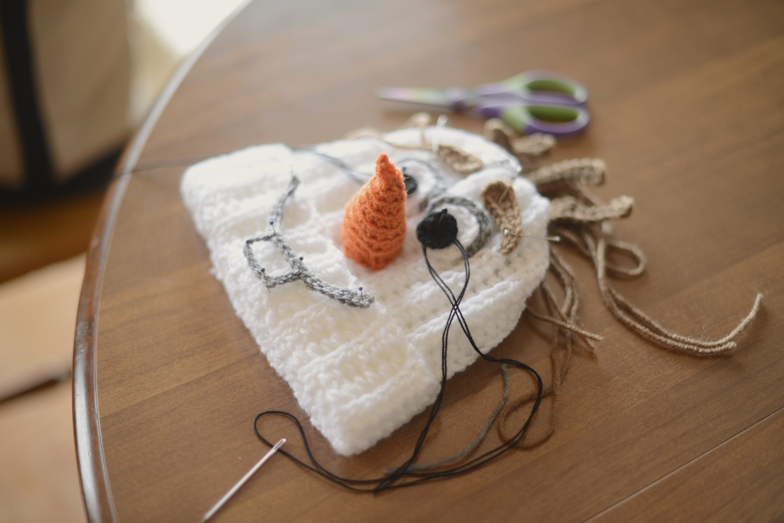 Homemade Crocheted Olaf Hat - Make: