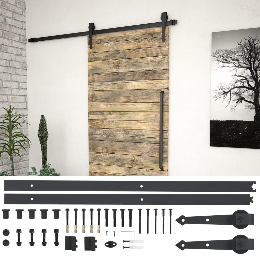 Kit de fixation pour porte coulissante 183 cm Acier Noir