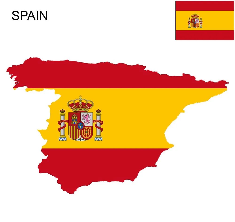 Spain Flag Map and Meaning Mappr