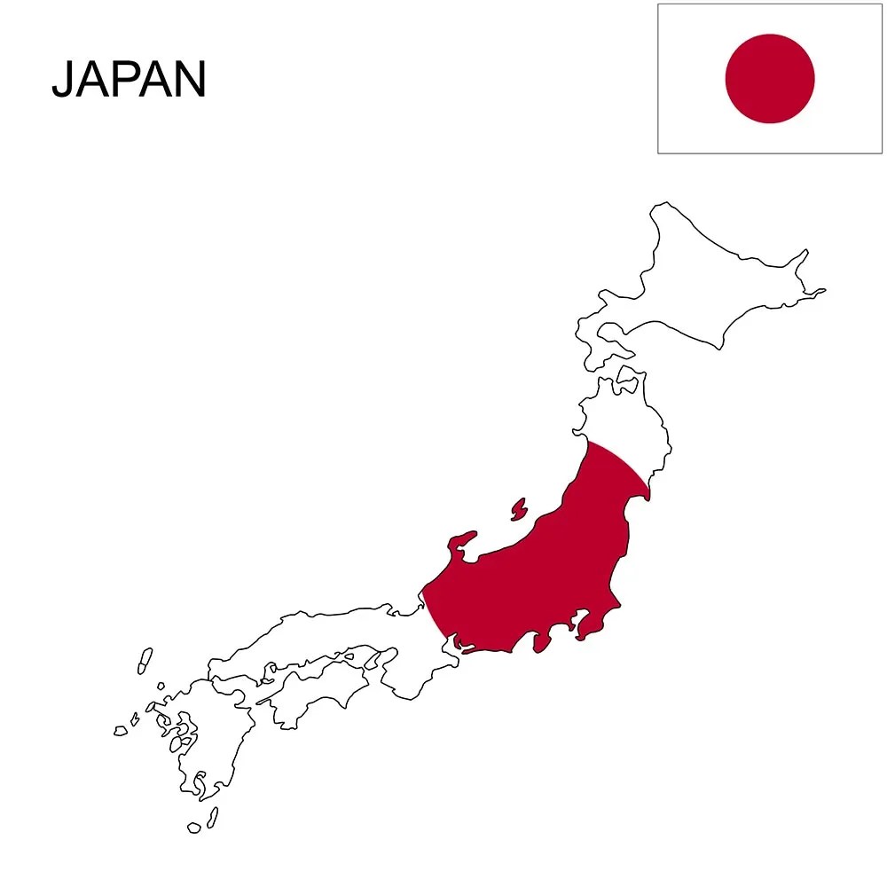 Japan Flag Map and Meaning Mappr