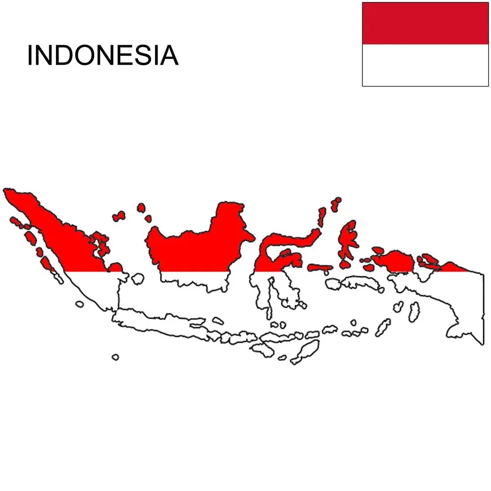 Indonesia Flag Map and Meaning Mappr