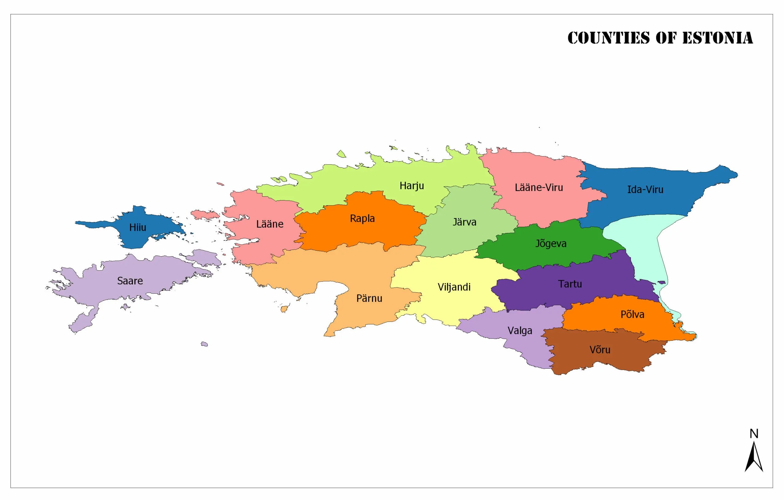 Estonia Political Map, Regions, Geography, and Facts Mappr