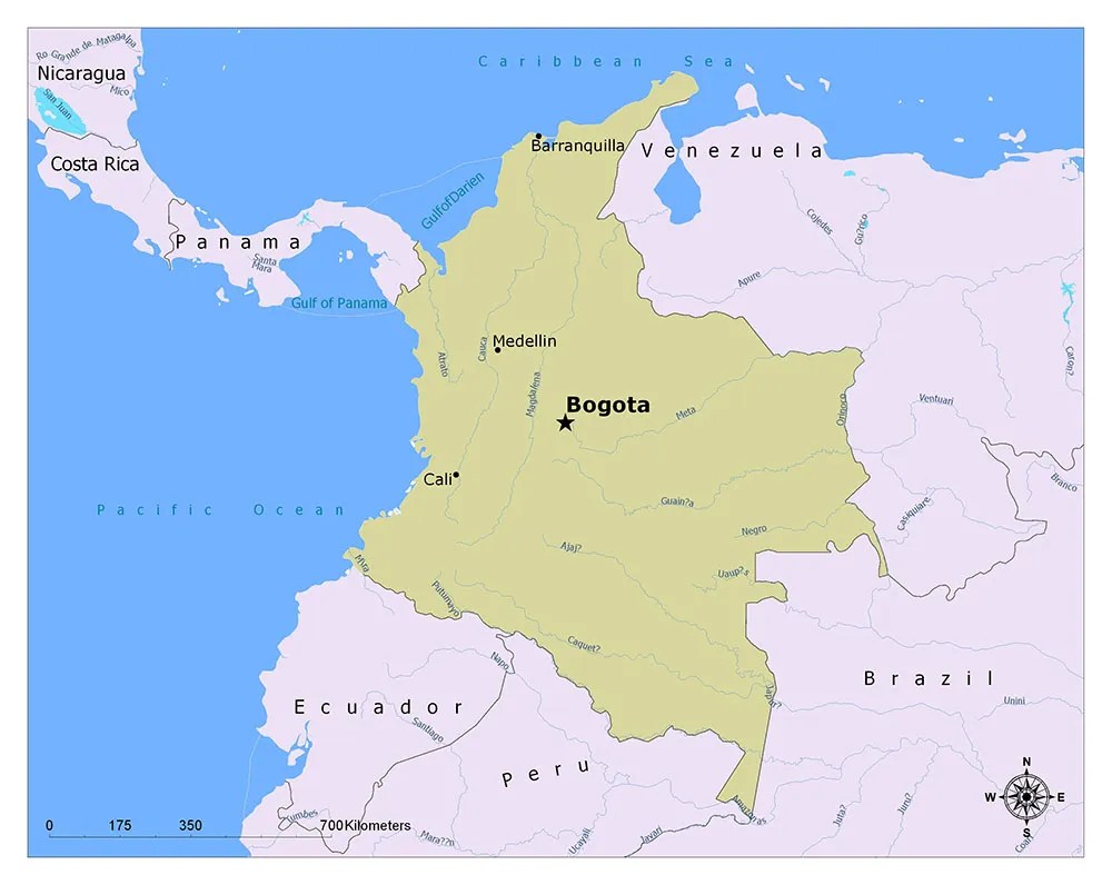 What is the Capital of Colombia? Mappr