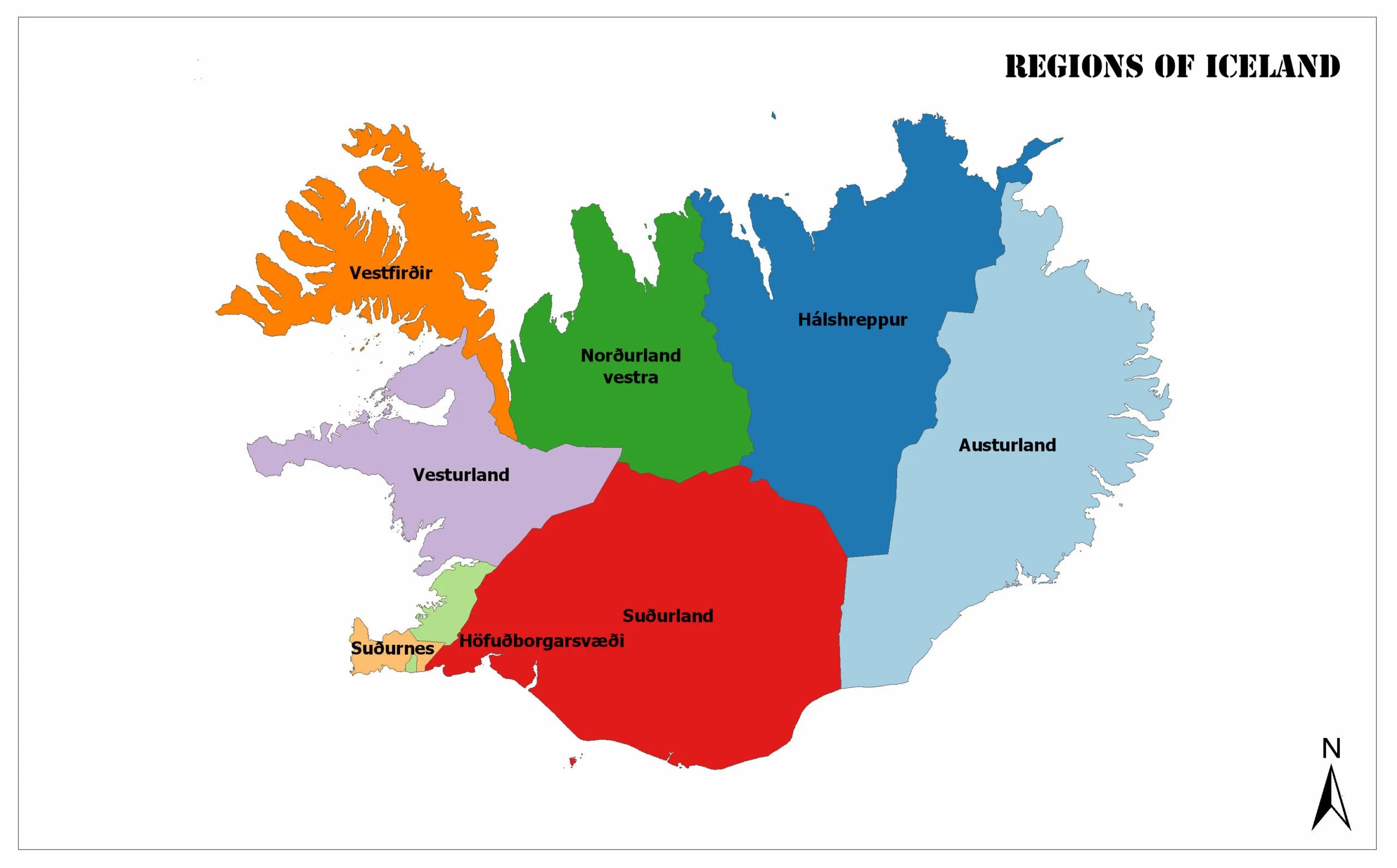 Regions of Iceland Mappr