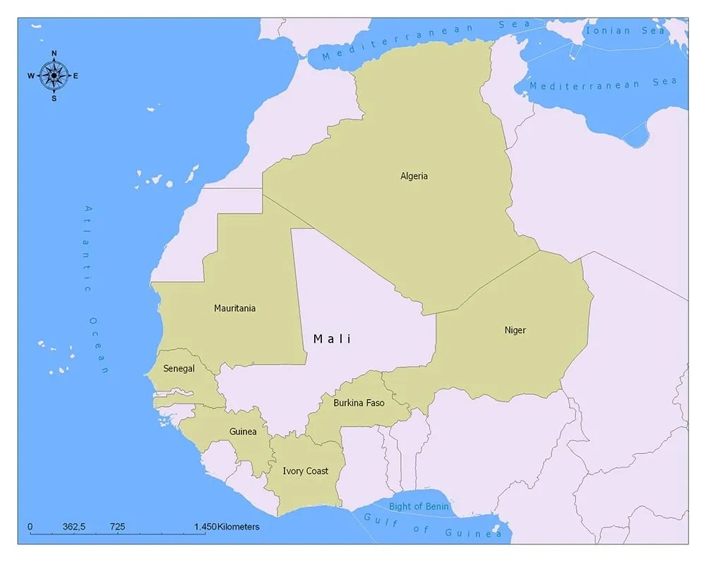 Mali Flag Map and Meaning Mappr