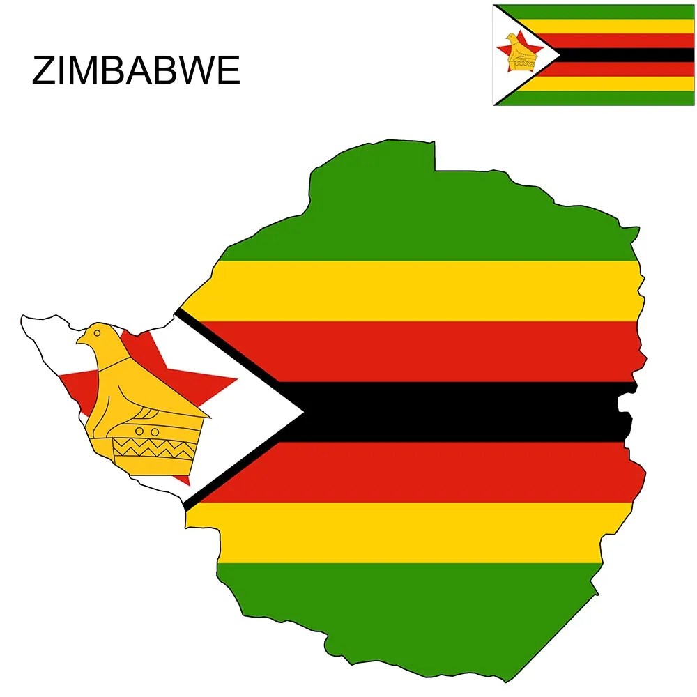 Zimbabwe Flag Map and Meaning Mappr
