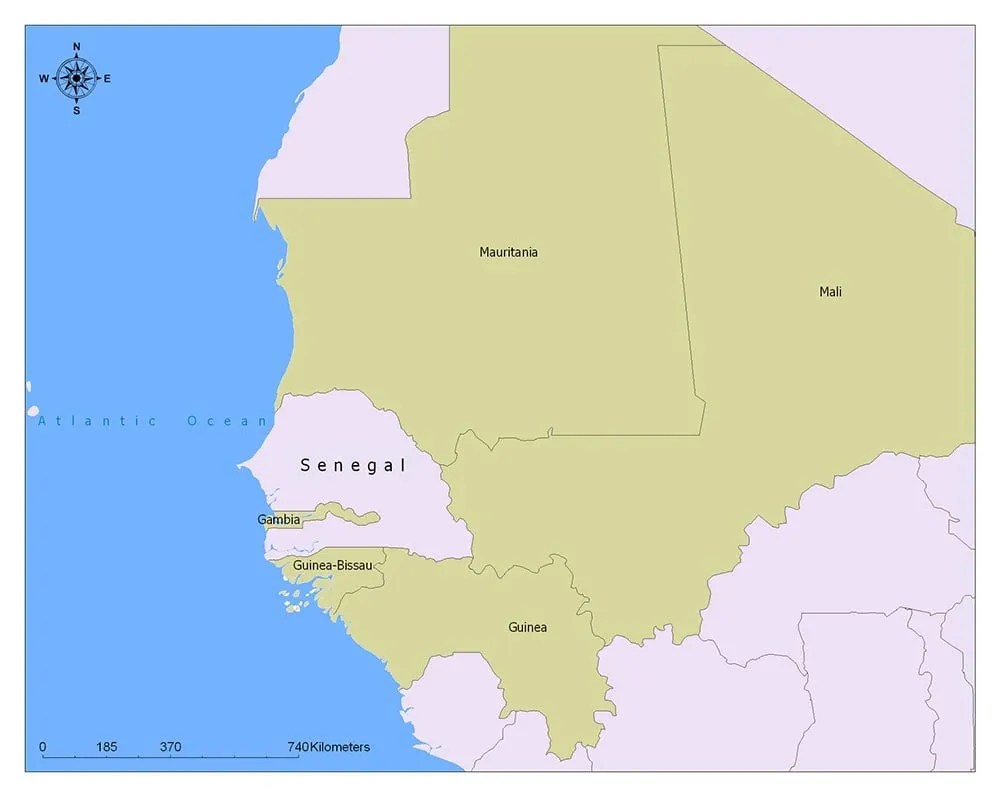Senegal Flag Map and Meaning Mappr