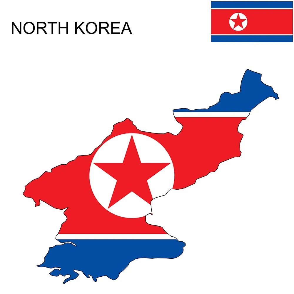 North Korea Flag Map and Meaning Mappr