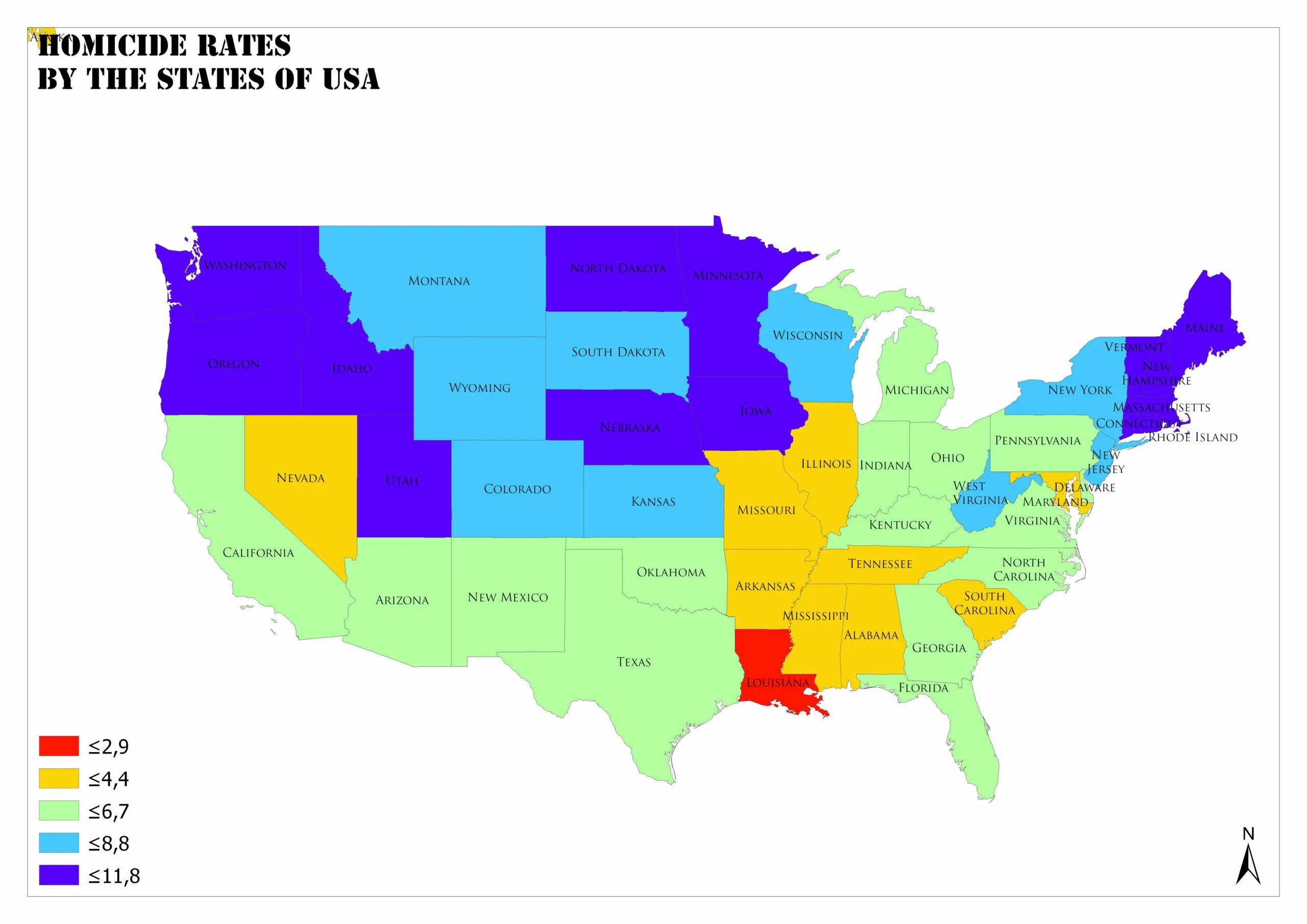 Crime Rate United States Map