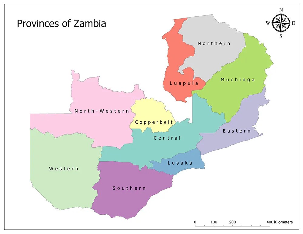 Provinces of Zambia Mappr