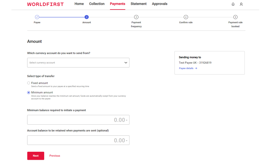 How to set up automatic transfers to sweep funds WorldFirst AU