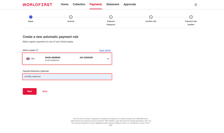 How to set up automatic transfers for recurring payments WorldFirst AU