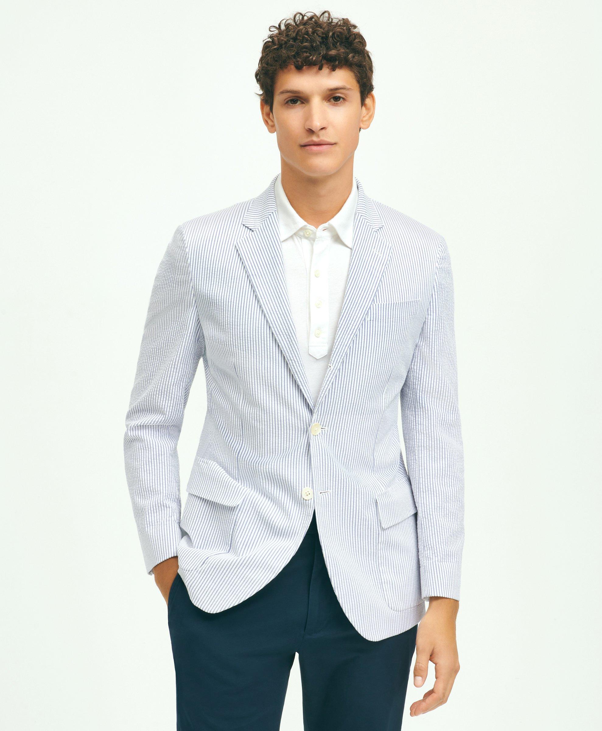 Milano SlimFit Stretch Cotton Seersucker Sport Coat