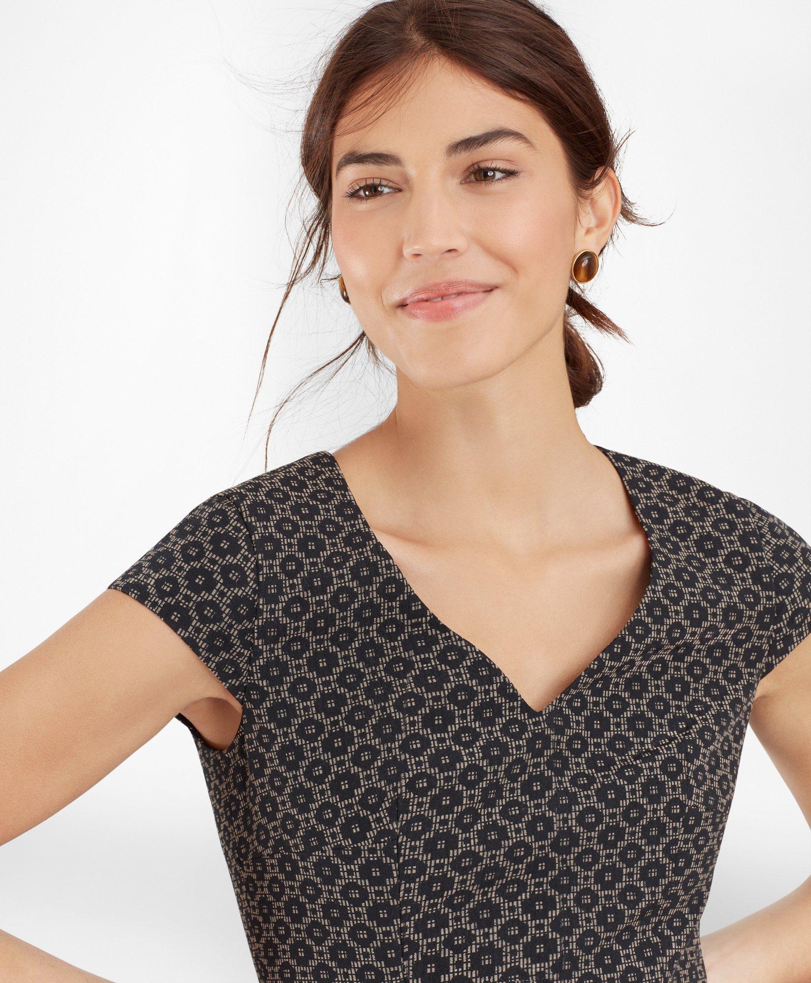 Petite Floral Jacquard Sheath Dress