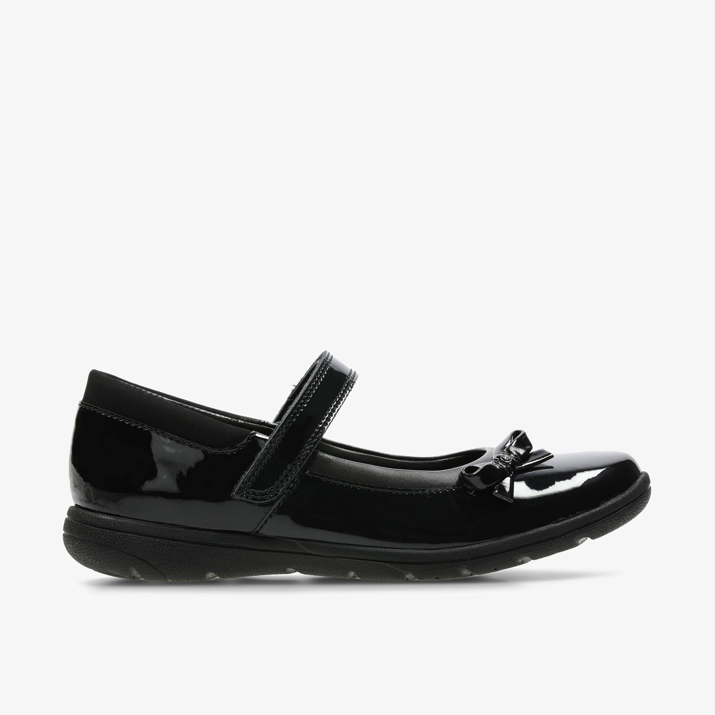 Girls Venture Star Black Patent Leather Shoes Clarks Outlet