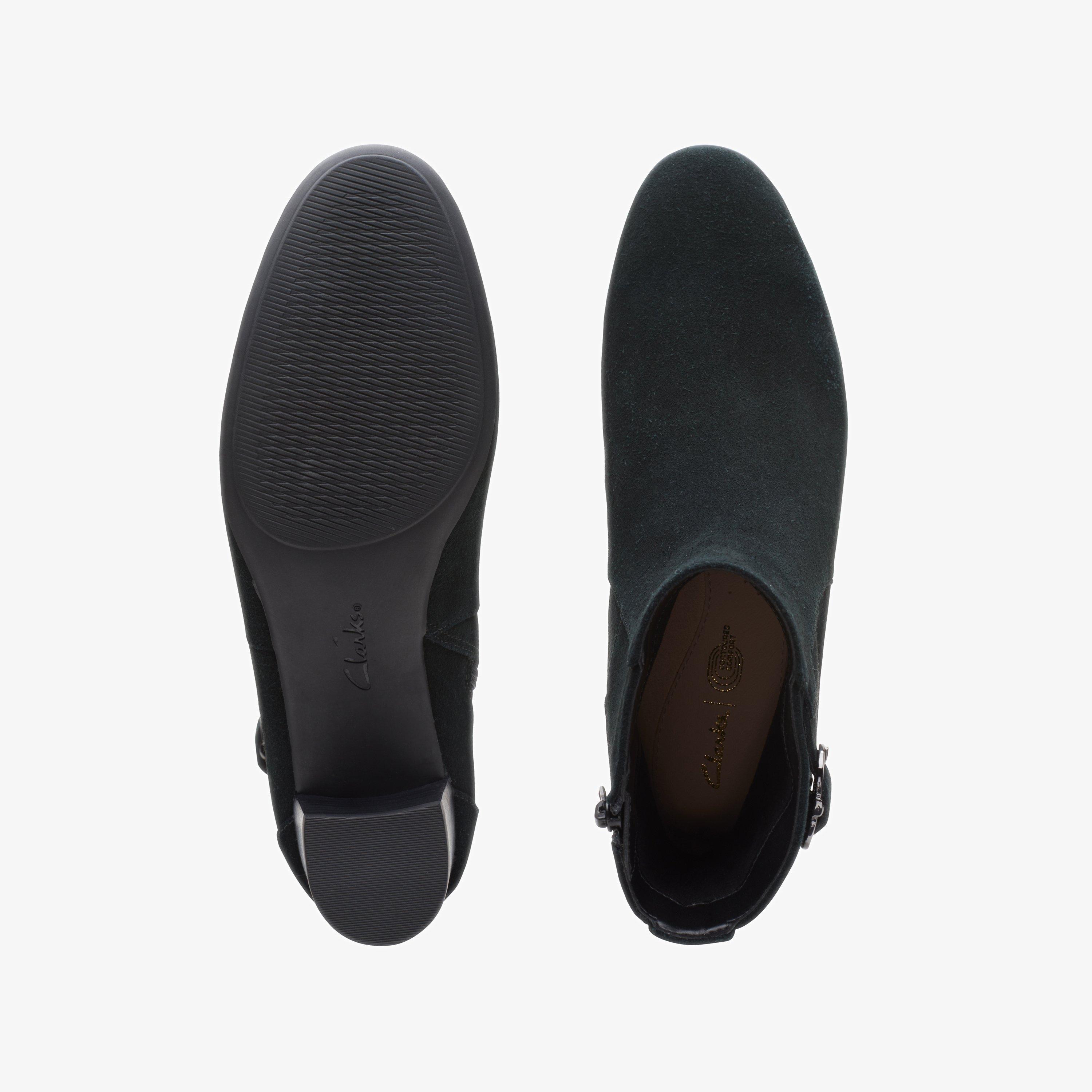 WOMENS Linnae Up Black Suede Ankle Boots Clarks Outlet