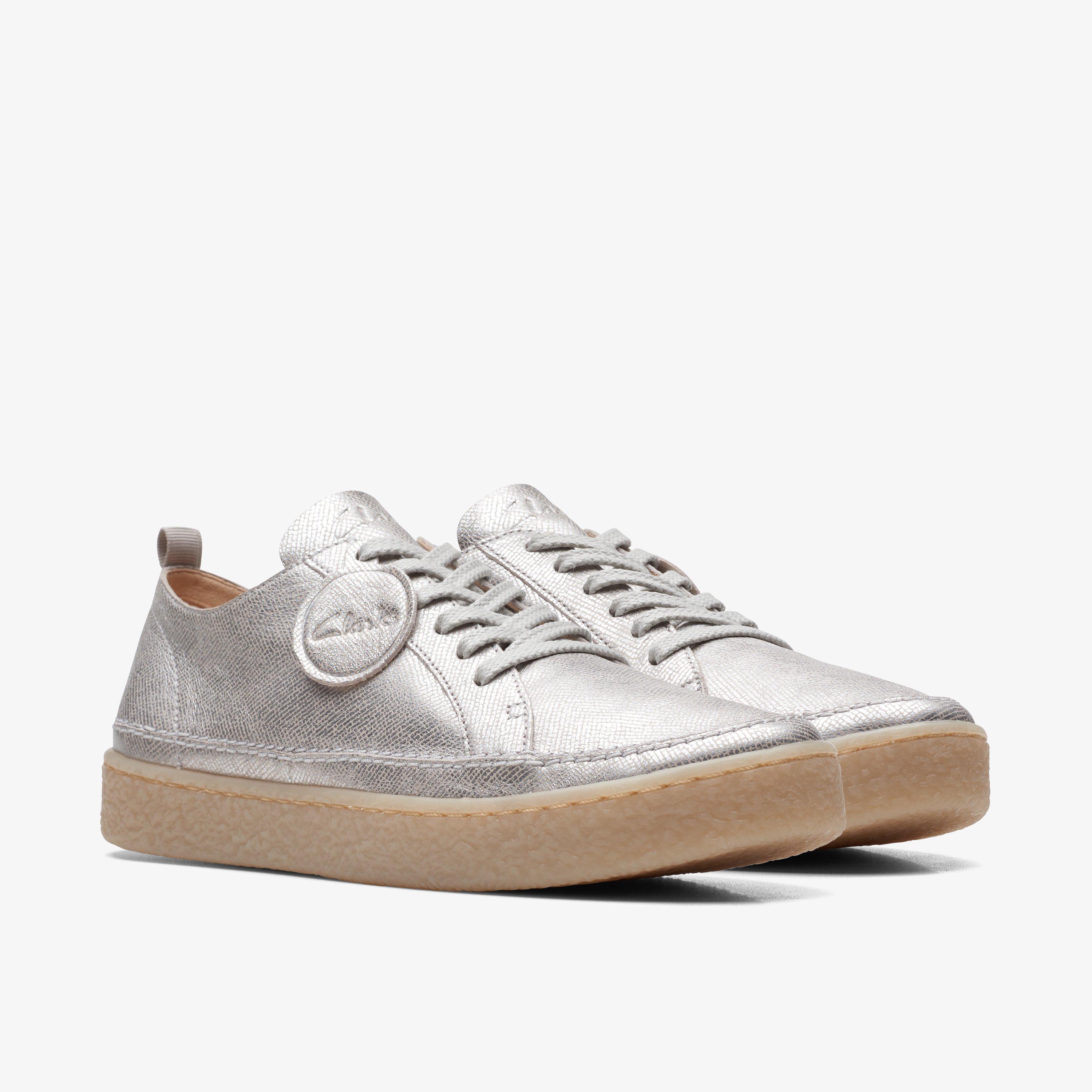 Womens Barleigh Lace Silver Metallic Derby Shoes Clarks Outlet