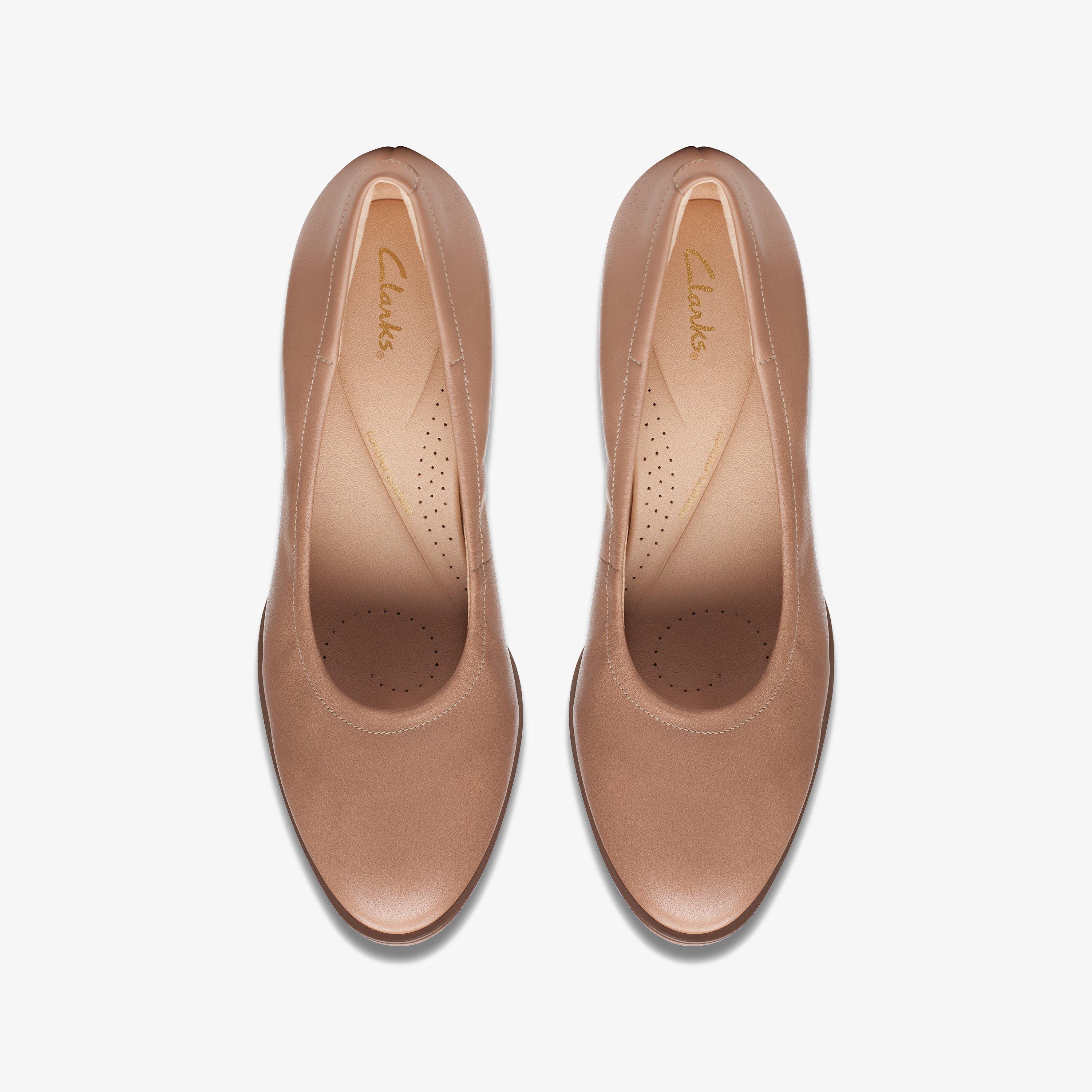 WOMENS Freva 55 Court Praline Leather High Heels Clarks US