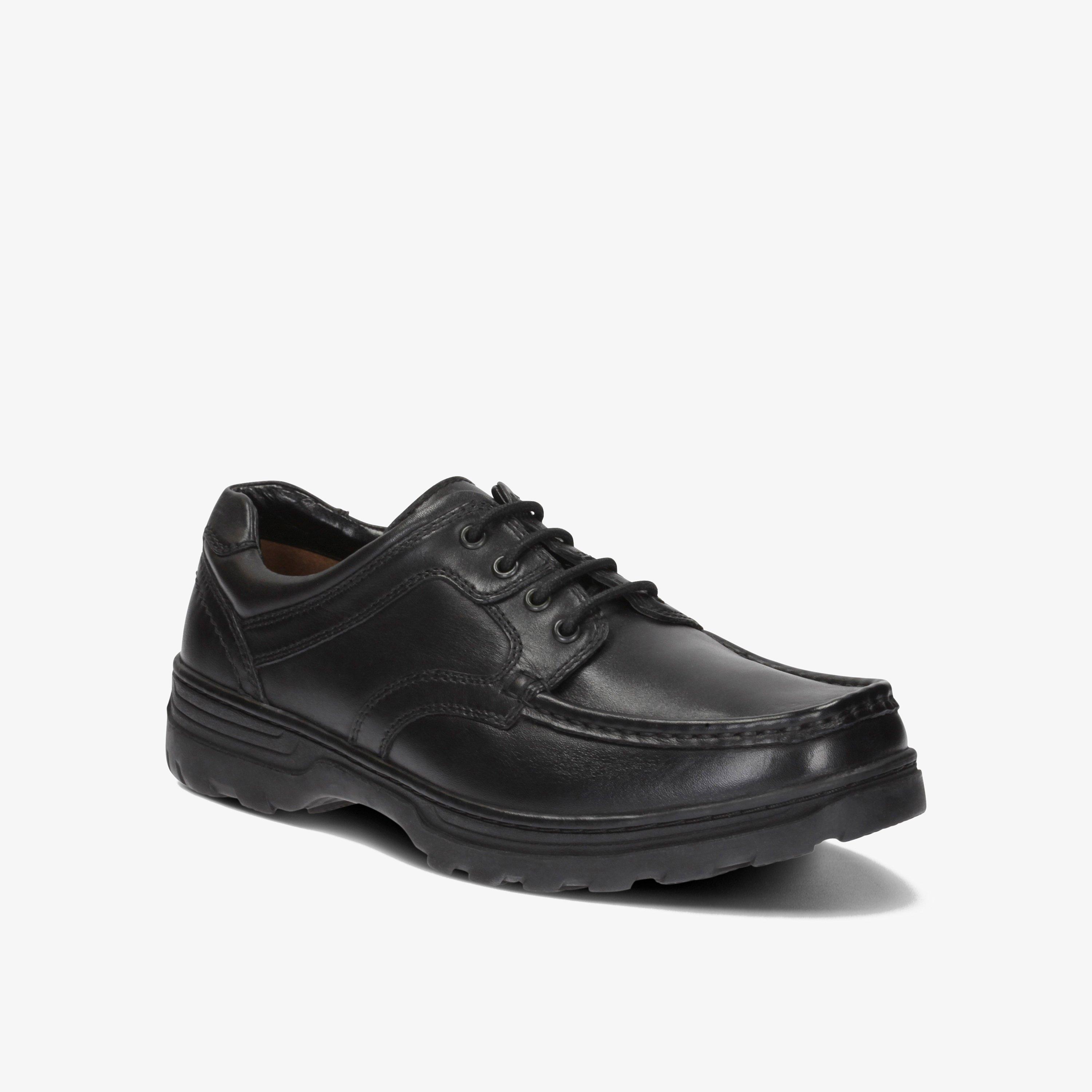 Mens Line Shore Black Leather Shoes Clarks Outlet