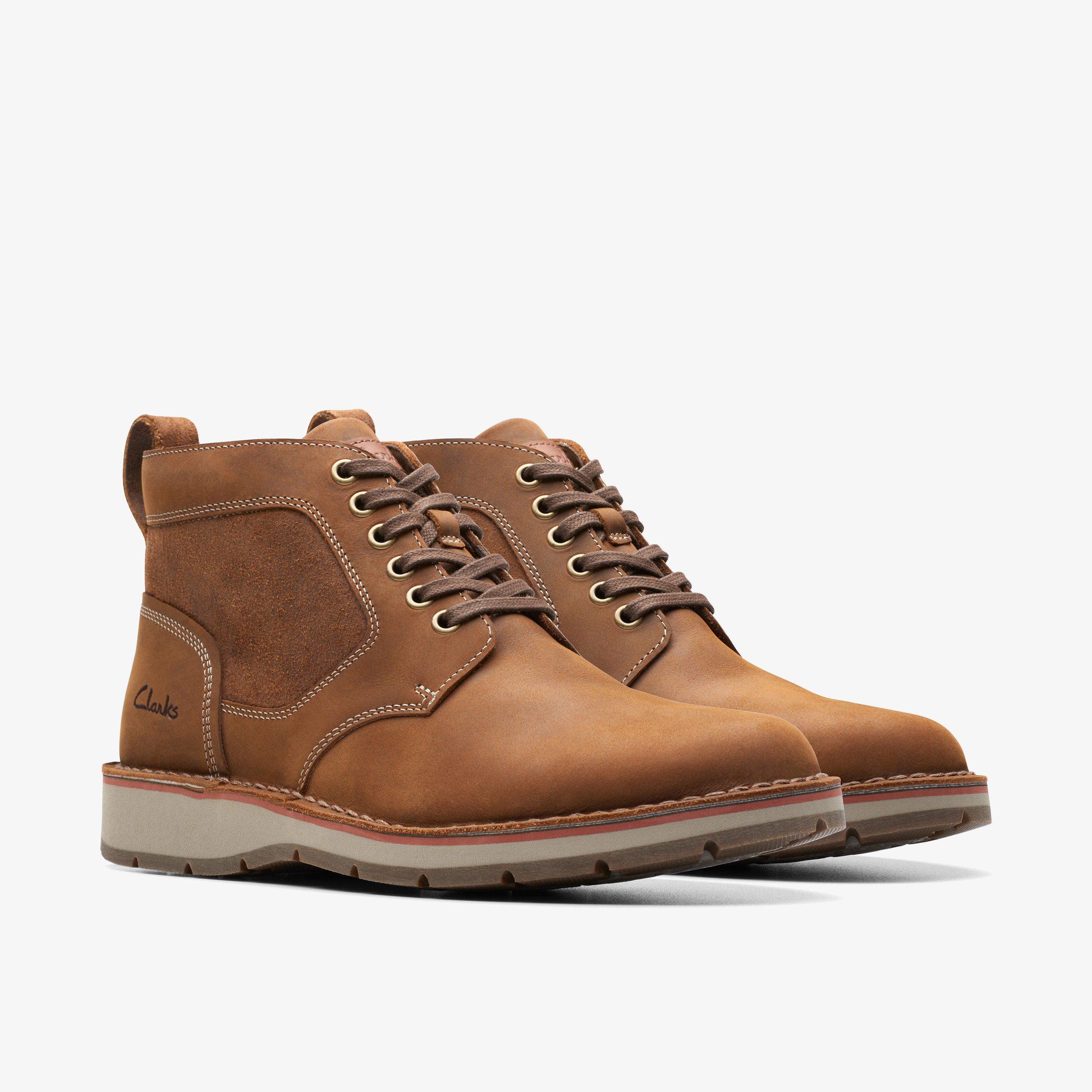 MENS Gravelle Top Tan Leather Ankle Boots Clarks CA