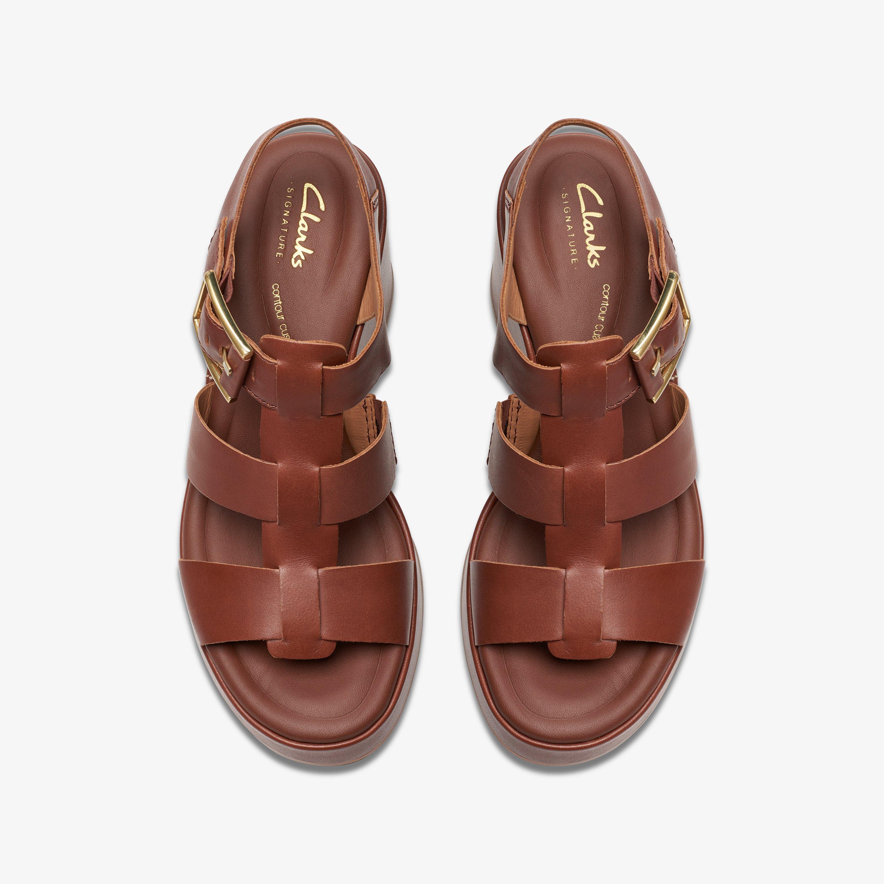 Womens Manon Cove Tan Leather Heeled Sandals Clarks UK