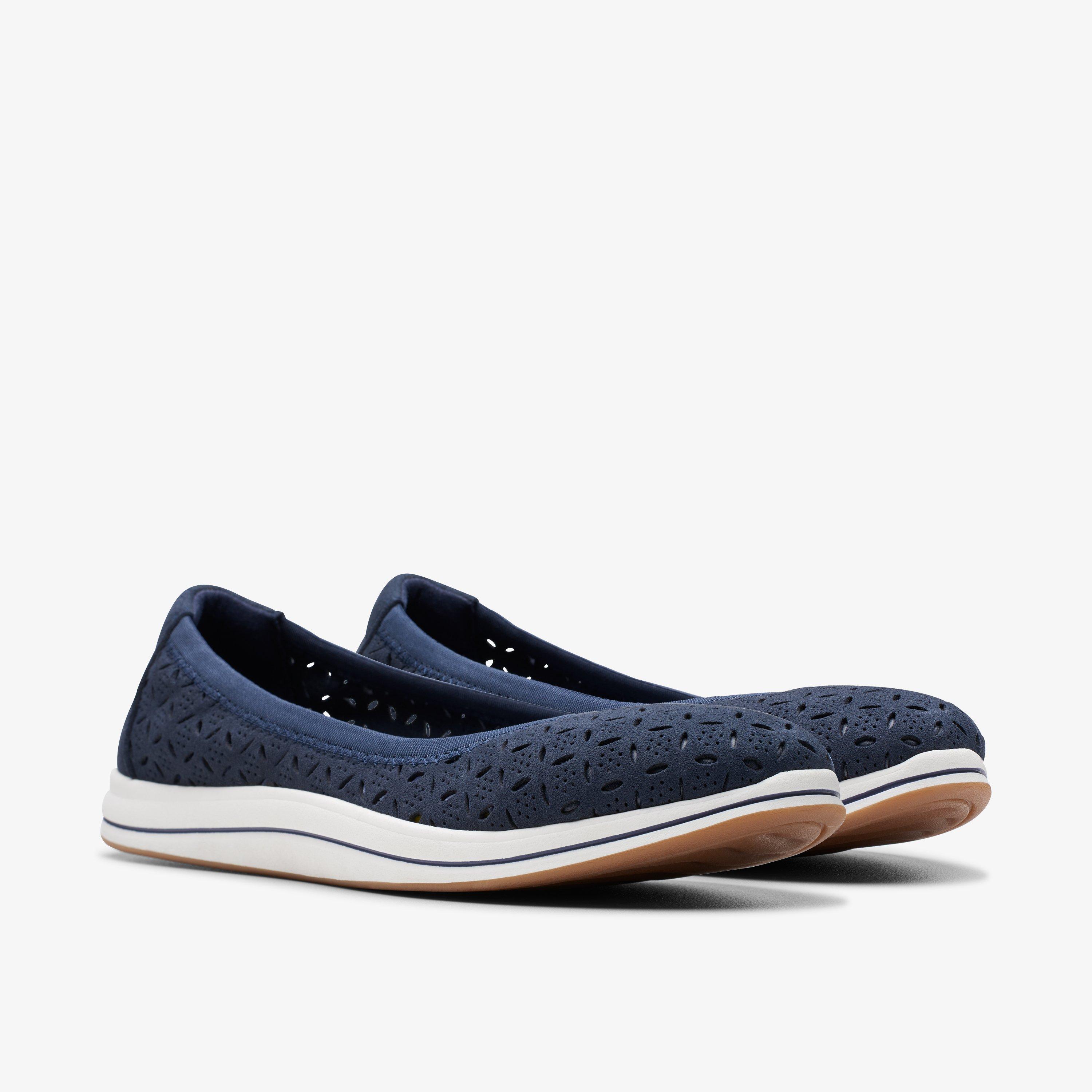 WOMENS Breeze Roam Navy Slip Ons Clarks US