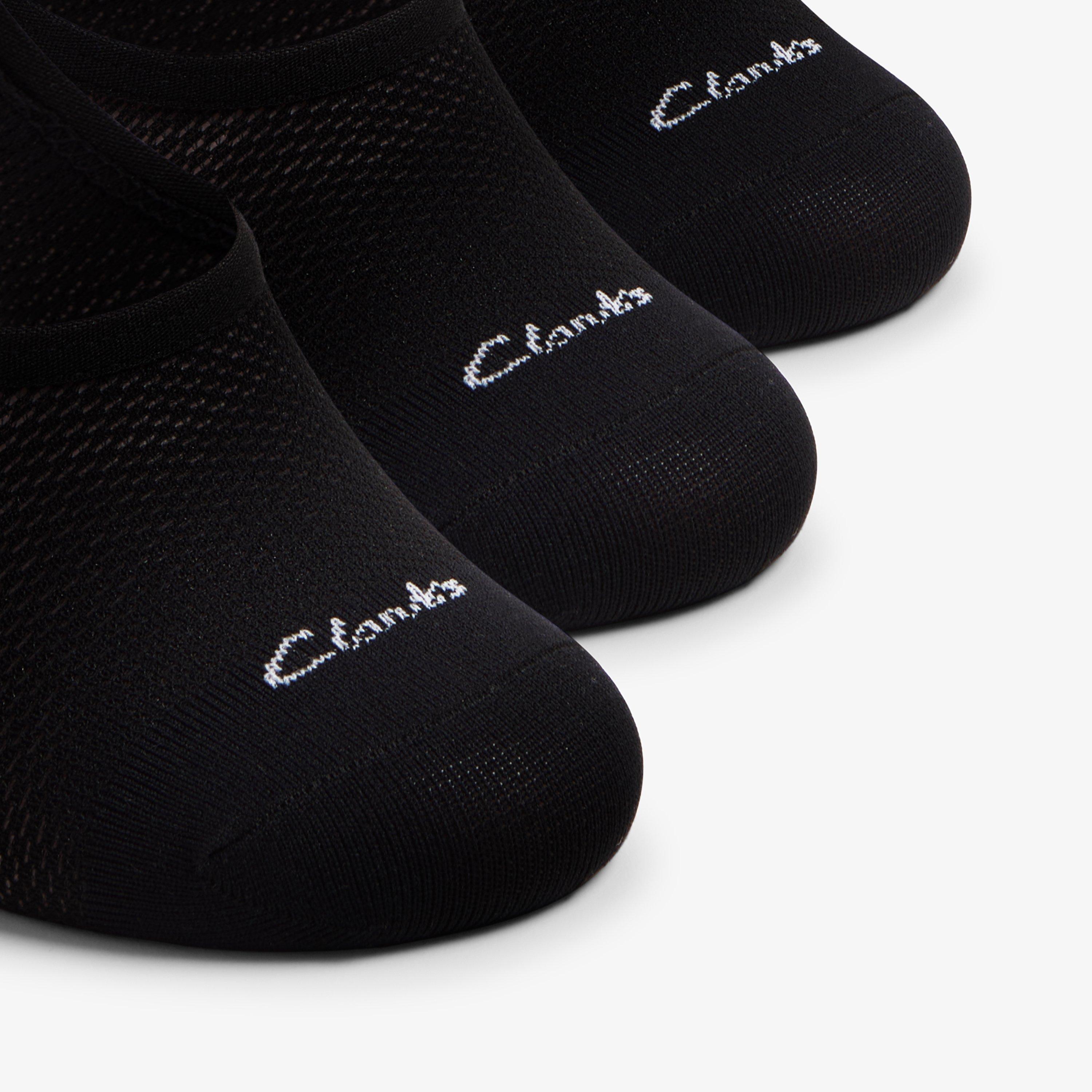 MENS 3 Pack Liners Black Socks Clarks US
