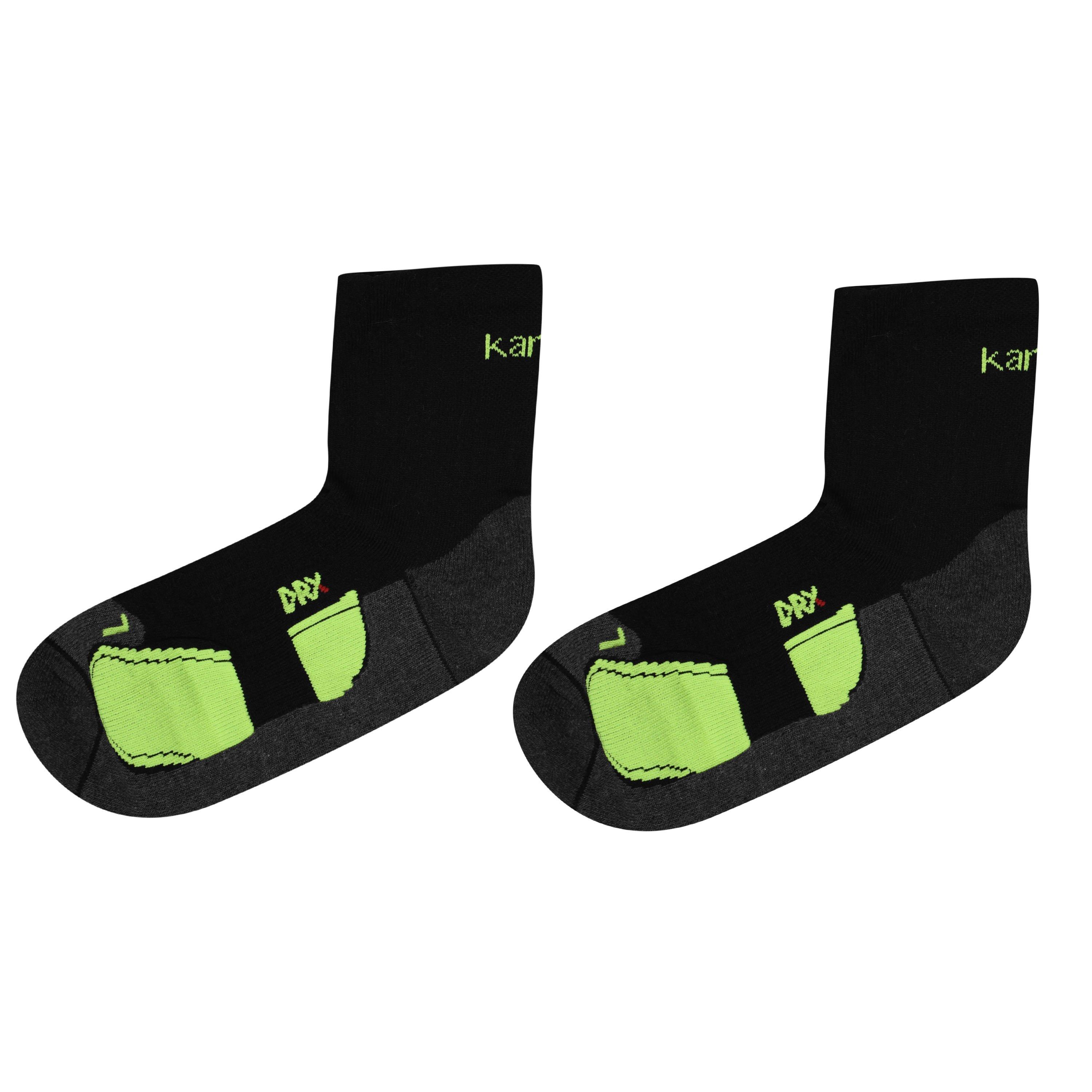 Karrimor Dri Skin 2 Pack Running Socks Mens Quarter Socks Sports