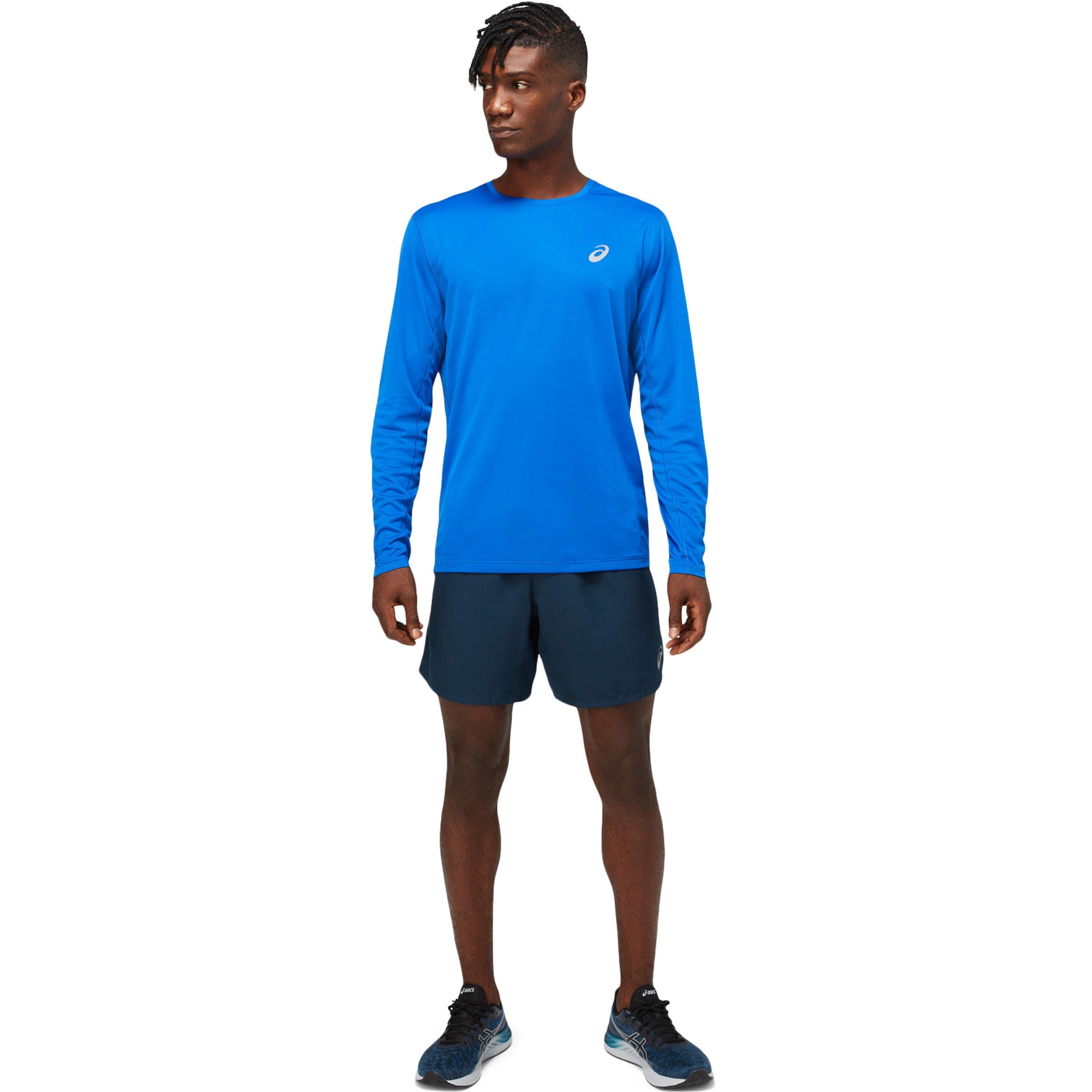 Asics Silver Mens Long Sleeve Running T Shirt Long Sleeve