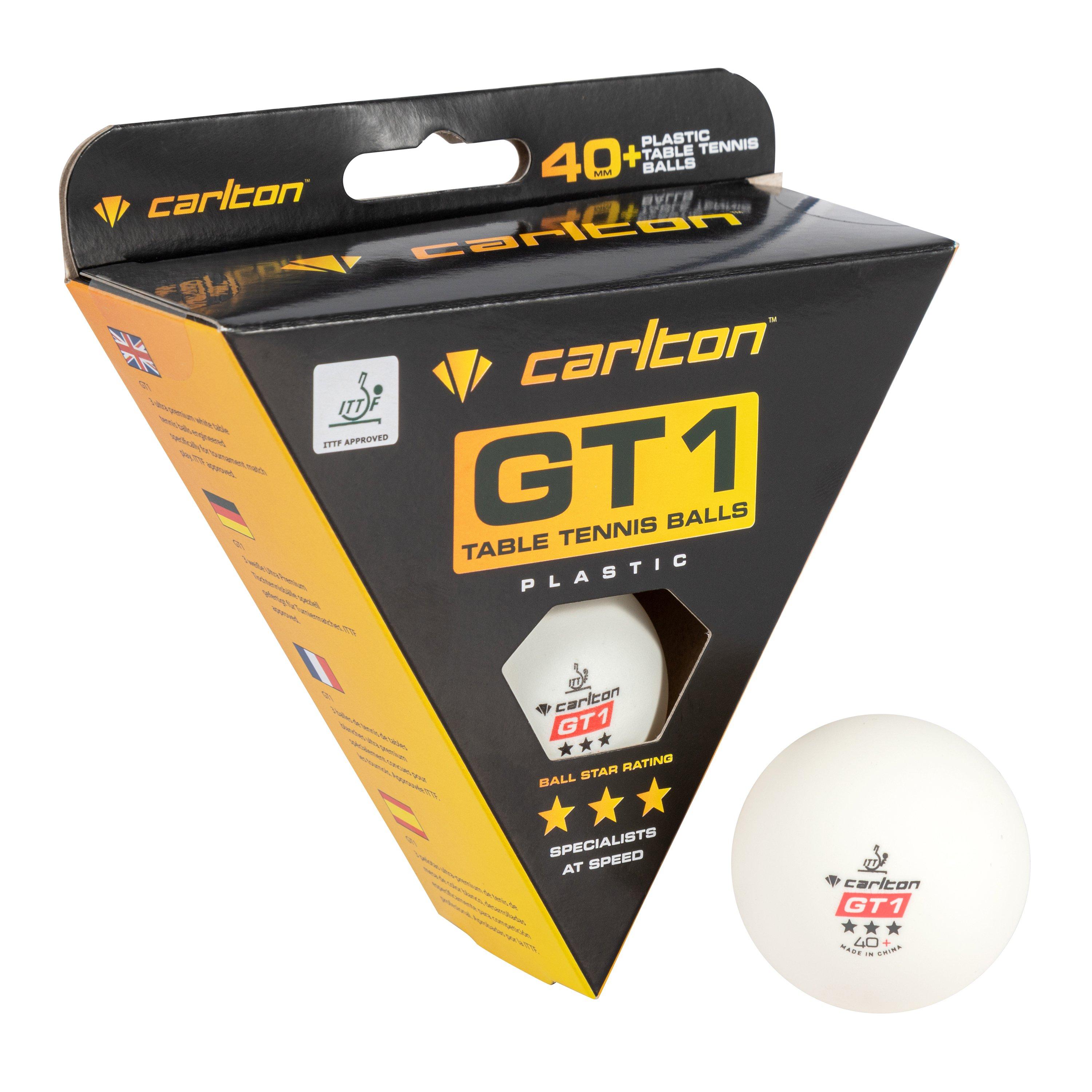 Carlton GT1 3 Pack Table Tennis Balls Table Tennis Bats Sports