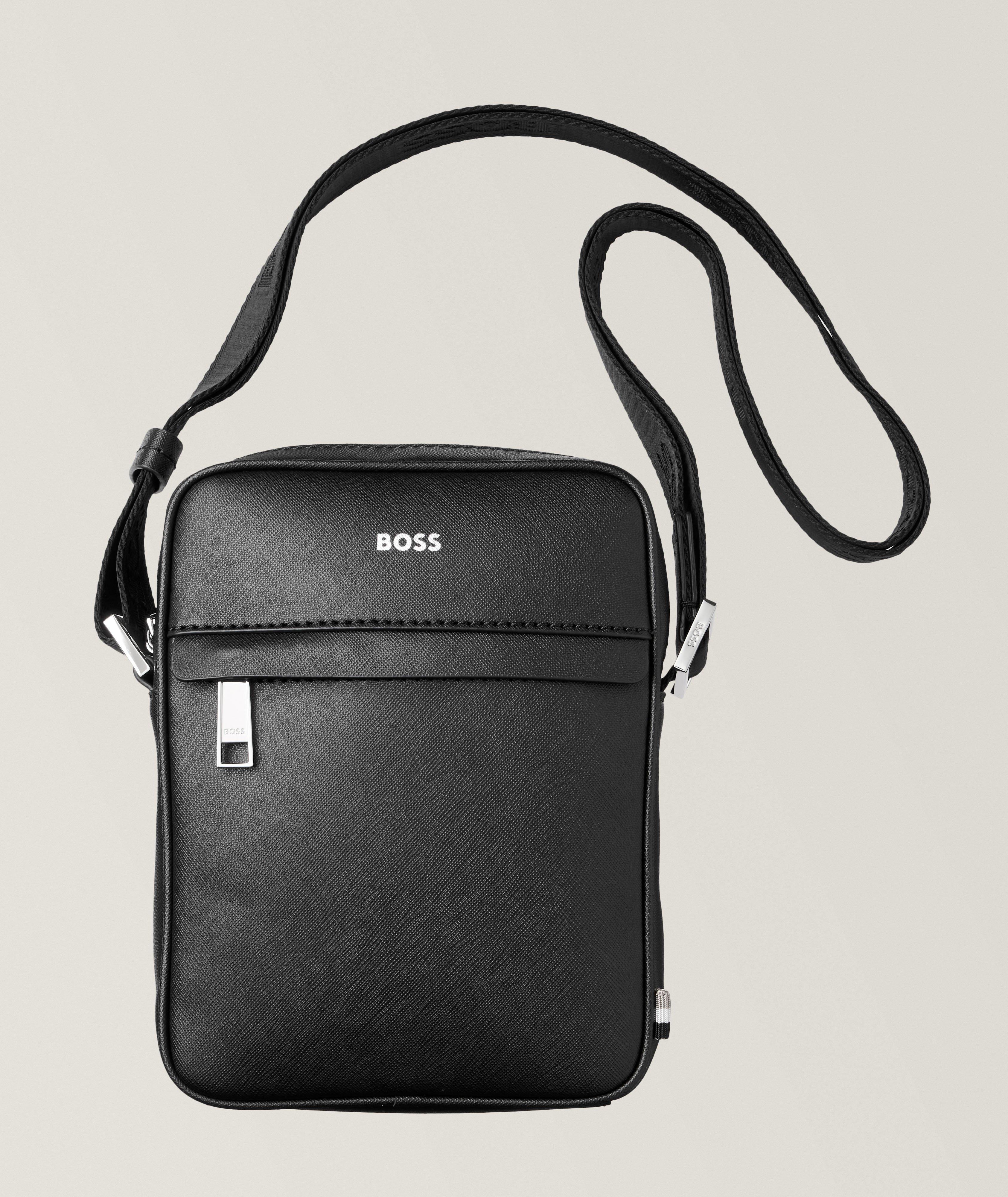 BOSS Zair Faux Saffiano Leather Crossbody Bag Bags & Cases Harry Rosen