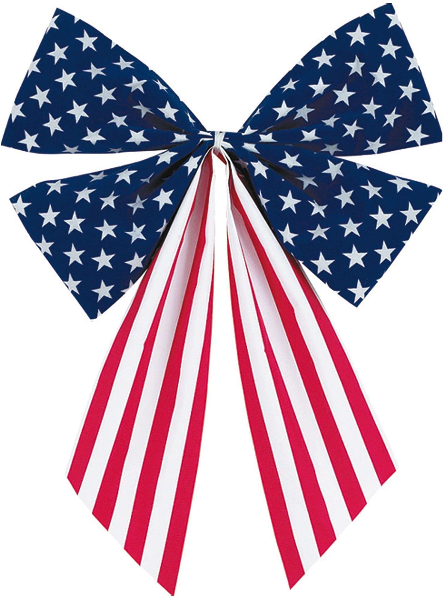 Medium Patriotic American Flag Bow 13in x 17 1/2in Party City